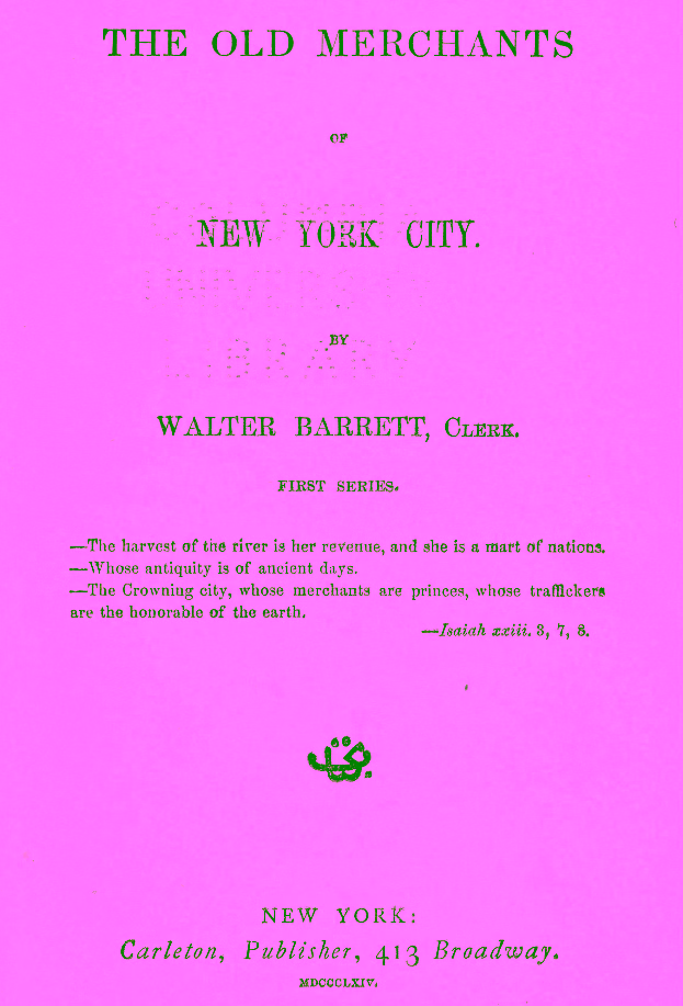 The Old Merchants of New York City